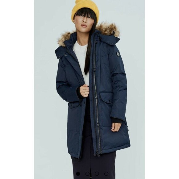 Noize Nora Long Length Parka coat women puffer jacket navy color